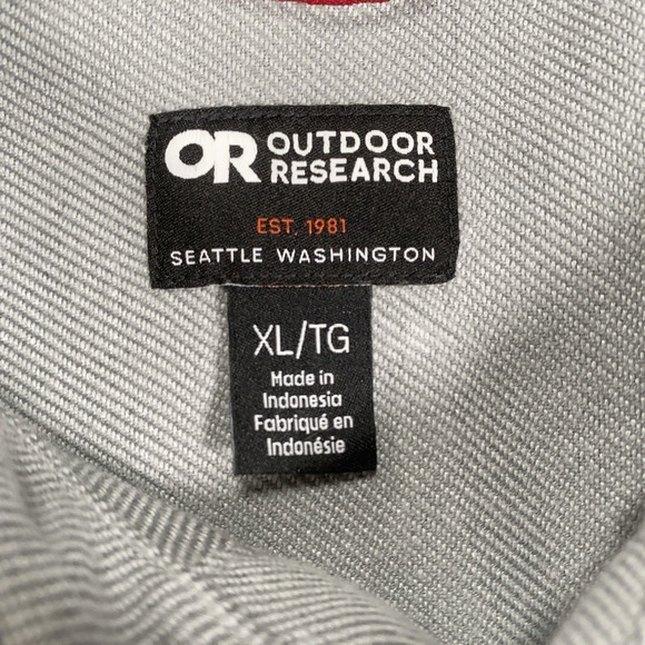 Outdoor Research Gray Feedback Flannel Twill Button Down Shirt Men's Size XL - Picture 4 of 9